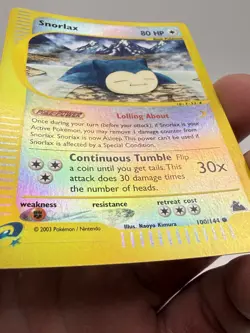 2003 Pokemon TCG - Snorlax 100/144 Skyridge Reverse Holo - Image 3
