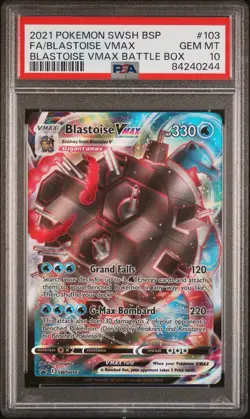 2021 Blastoise VMAX Full Art Battle Box PSA 10 SWSH BLACK STAR PROMO 103 - Image 2