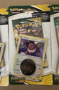 Pokemon Evolving Skies Checklane Blister Pack ART SET Eevee SEALED NEW Lot of 4x - Image 3