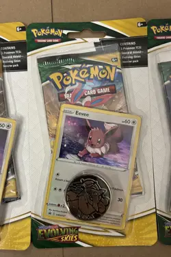 Pokemon Evolving Skies Checklane Blister Pack ART SET Eevee SEALED NEW Lot of 4x - Image 4