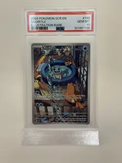 2024 POKEMON SCR EN-STELLAR CROWN ILLUSTRATION RARE #148 SQUIRTLE PSA 10 - Image 1