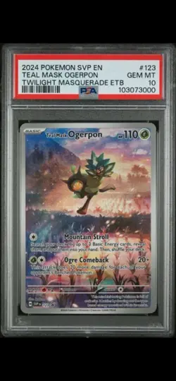 2024 POKEMON SVP EN BLACK STAR PROMO #123 TEAL MASK OGERPON PSA 10 GEM MT - Image 1