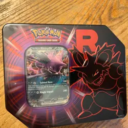 POKEMON TCG TEAM ROCKET NIDOKING DISTINED RIVALS TIN BOX BRAND NEW - Image 1