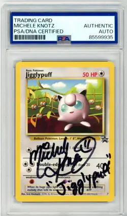 PSA Signed Michele Knotz Pokemon TCG Jigglypuff 07 Wotc Black Star Promo Regular - Image 1
