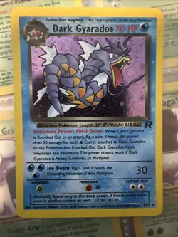 Dark Gyarados 8/82 Holo Rare Unlimited Team Rocket SWIRL Pokemon 7628 - Image 2
