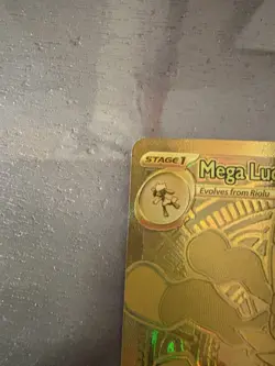Pokemon M Mega Lucario EX Gold Ultra Secret Rare Holo Card - Image 2