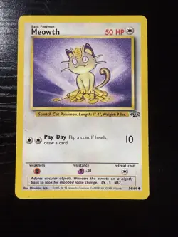 Meowth 56/64 - Common Pokemon Card - Jungle Set - Wizards of the Coast - Image 1