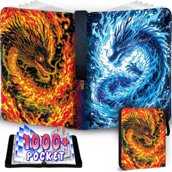 1008 Card Binder 9 Pocket Trading Card Binder with 56 Page 3-Ring Removable Slee - Image 1