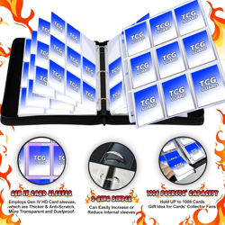 1008 Card Binder 9 Pocket Trading Card Binder with 56 Page 3-Ring Removable Slee - Image 5