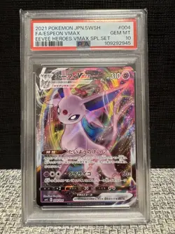 PSA10 Espeon VMAX SP4 004 004 Eevee Heroes Special Set Pokemon Card Rare - Image 1