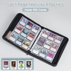 900 Pockets Card Binder with Clear Window for Trading Cards, 9 Double Sided Pock - Image 2