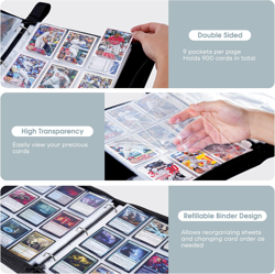 900 Pockets Card Binder with Clear Window for Trading Cards, 9 Double Sided Pock - Image 5