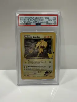 POKEMON CARD ROCKET'S ZAPDOS CLASSIC 15 CELEBRATIONS #15 GRADED PSA 10 GEM MINT - Image 1