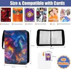 Trading Card Binder 400 Pockets for Pokemon Cards,4 Pockets Card Binder Albums C - Image 3