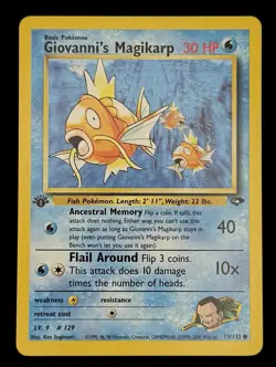 Pokemon TCG Giovanni's Magikarp Gym Challenge 1st Edition Common Card 73/132 - Image 1