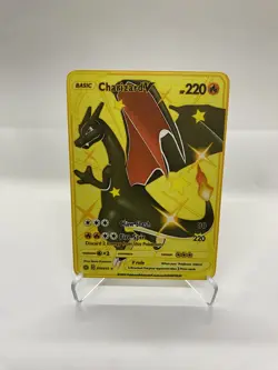 Charizard V Gold Metal Pokemon Card-Collectible Gift Display！Christmas PRETTY - Image 5