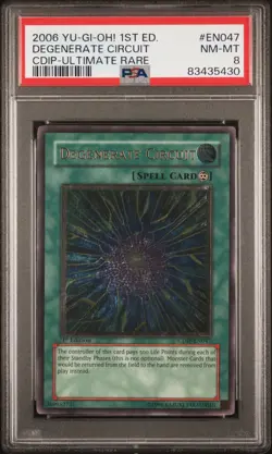 Degenerate Circuit CDIP 1st Ed PSA 8 Ultimate Rare #EN047 Yugioh 2006 - Image 1