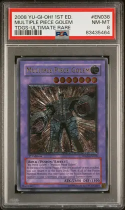 YUGIOH PSA 8 Multiple Piece Golem TDGS-EN038 Ultimate Rare 1st Edition - Image 1