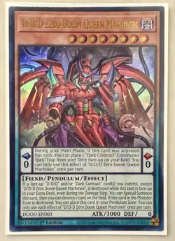 Yugioh! 1x D/D/D Zero Doom Queen Machinex DOOD-EN003 Ultra Rare 1st Ed NM - Image 1