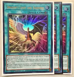 Yugioh! 3x Dragon's Light and Darkness MP25-EN226 Ultra Rare 1st Ed NM - Image 1