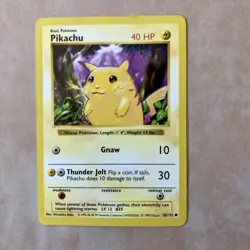 1999 Pokemon TCG Pikachu Base Set Unlimited Common Card 58/102 Shadowless - Image 1