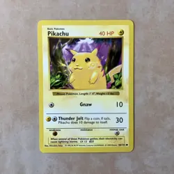 1999 Pokemon TCG Pikachu Base Set Unlimited Common Card 58/102 Shadowless - Image 5