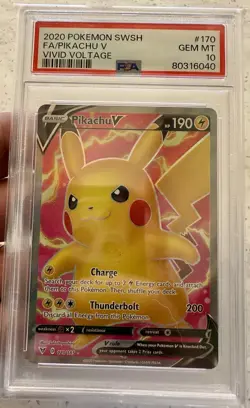Pokemon Pikachu V Full Art 170/185 Vivid Voltage - PSA 10 Sealed Graded TCG Card - Image 2