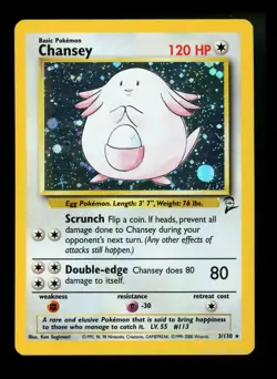 #2 Chansey 3/130 Base Set 2 2000 Holo Rare WOTC Pokemon Card TCG - Image 1