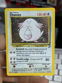 #2 Chansey 3/130 Base Set 2 2000 Holo Rare WOTC Pokemon Card TCG - Image 3