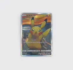 *CUST0M SEE DSCR* Pokemon Pikachu MUNCH Scream Fan Art Collectible /Display Card - Image 1