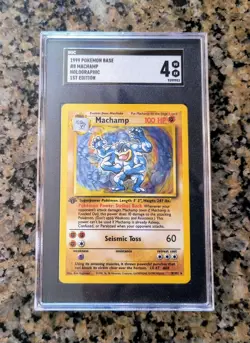 ✨Machamp Holo Rare 1st Edition Base Set 1999 Pokemon Card #8/102 SGC 4 Graded!🌟 - Image 1