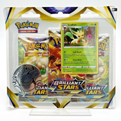Pokemon TCG Sword & Shield BRILLIANT STARS 3-Pack Booster LEAFEON Promo • SEALED - Image 1