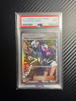 2017 POKEMON SUN & MOON #149 FULL ART/TEAM SKULL GRUNT PSA 9 - Image 1