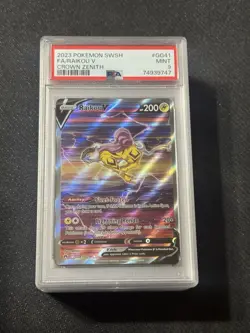 2023 Pokemon SWSH Crown Zenith Raikou V Galarian Gallery #GG41/GG70 PSA 9 Alt - Image 1