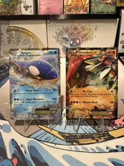 Groudon EX XY42 XY Holo and Kyogre EX XY41 holo Pokemon card promo - Image 1