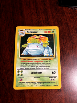 Venusaur 15/102 Base Set Ultra Rare Holo 1995 Pokemon TCG Card NM Condition - Image 2