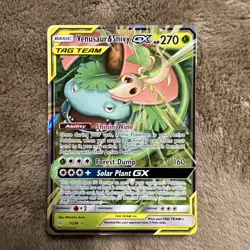 EX - Venusaur & Snivy GX - 1/236 - Cosmic Eclipse - Pokemon Card NM - Image 1