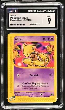 CGC 9 MINT Abra 2002 Expedition 93/165 Pokemon Card - Image 3