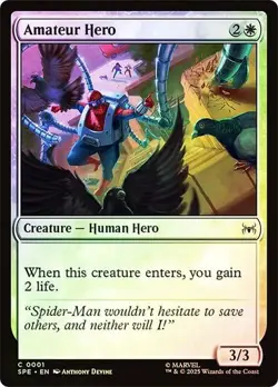 Amateur Hero Marvel's Spider-Man Magic The Gathering MTG Foil - Image 1
