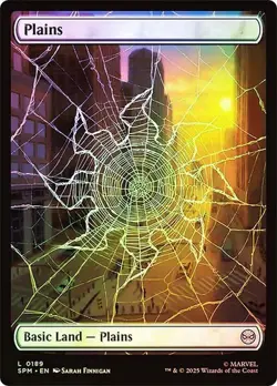 Plains (0189) Full Art Foil Spider-Man Magic The Gathering MTG - Image 1