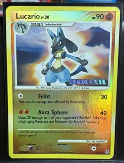 Lucario LV.30 6/130 Diamond & Pearl Reverse Holo Stamped Pokemon TCG - LP - Image 2