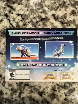 Pokemon Scarlet and Violet Shiny Koraidon OR Miraidon Gamestop Promo Card Code - Image 1