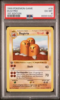 Dugtrio 1999 Pokemon Game #19 1ST Edition PSA 6 - Image 1
