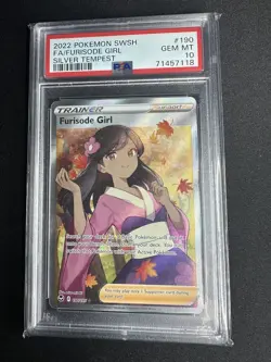 2022 Pokemon Furisode Girl Full Art Silver Tempest #190 PSA 10 GEM MT - Image 1