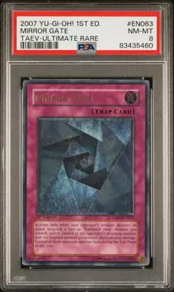 Yugioh! Mirror Gate TAEV-EN063 Ultimate Rare 1st Edition PSA Graded MINT 8 - Image 1