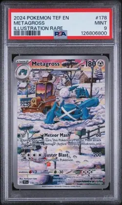 Metagross 178/162 Temporal Forces Illustration Rare Pokemon Card PSA 9 MINT - Image 1