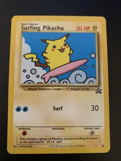 Surfing Pikachu 28 Black Star Promo Set Rare 2001 Pokemon Card NM - Image 1