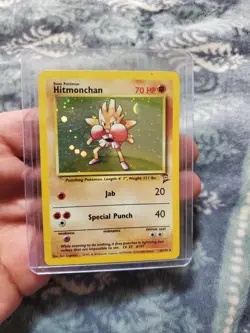 LP HOLO Pokemon TCG Hitmonchan Holo Rare Card 8/130 Base Set 2 - Image 1