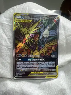 Hidden Fates Moltres Zapdos Articuno GX Tag Team Sky Legends Pokemon Card - Image 1