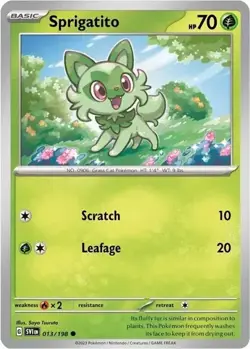 Sprigatito HOLO PROMO card 013/198 Scarlet & Violet Base Set 2023 Pokemon - Image 1